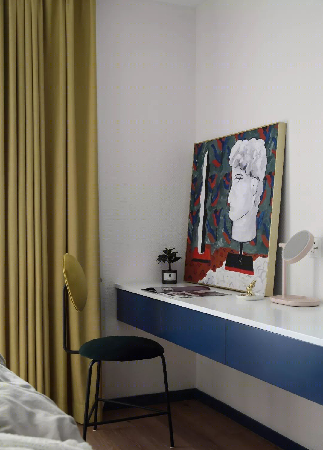 蓝白北欧小屋，小空间大利用-32