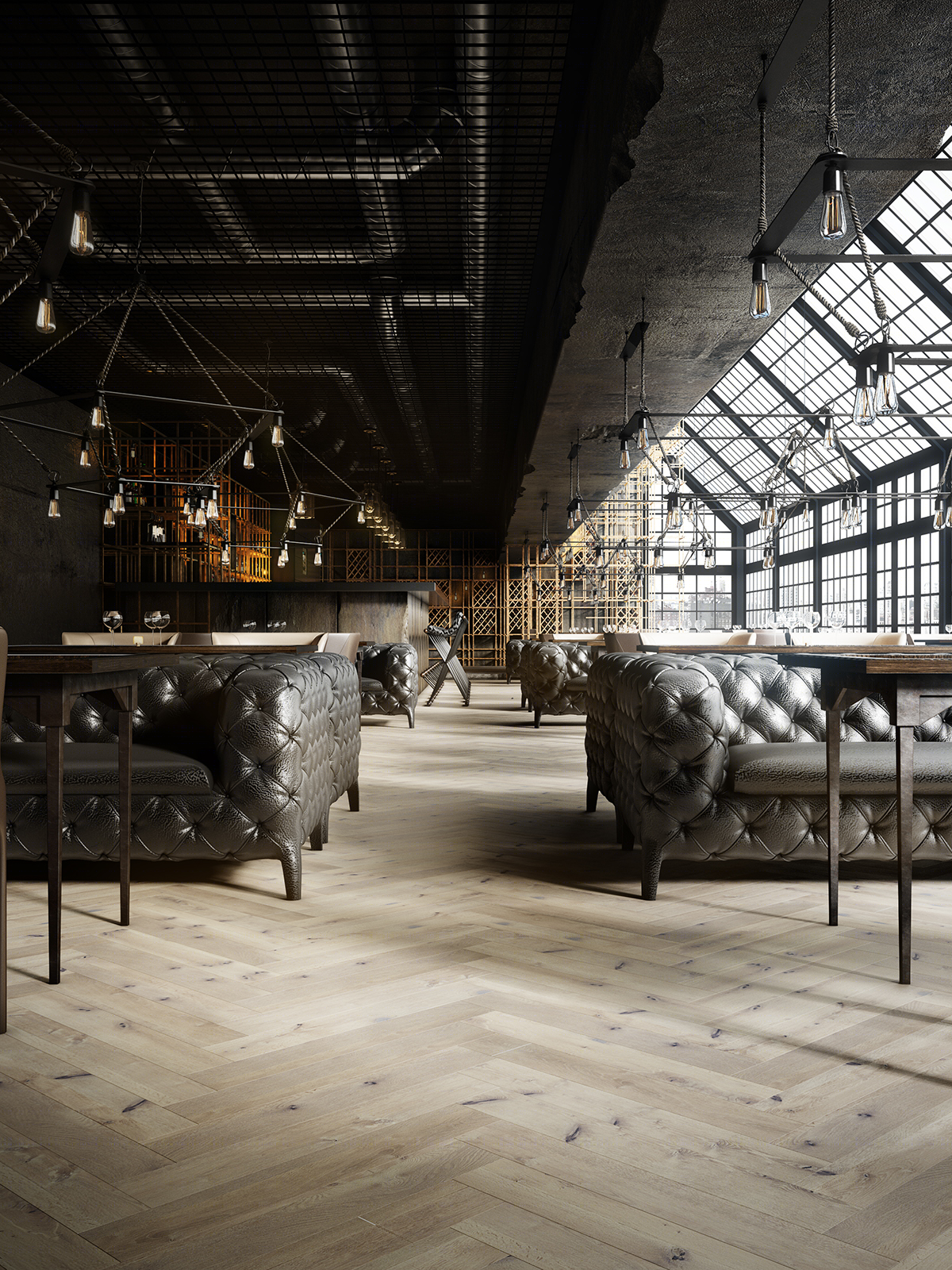 乌克兰华丽工业风餐厅设计-14