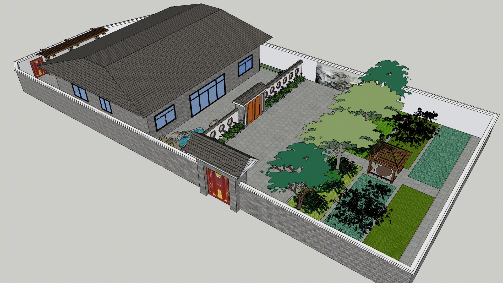 农村一层中式小别墅（春有百花秋有月，夏有凉风冬有雪）-5