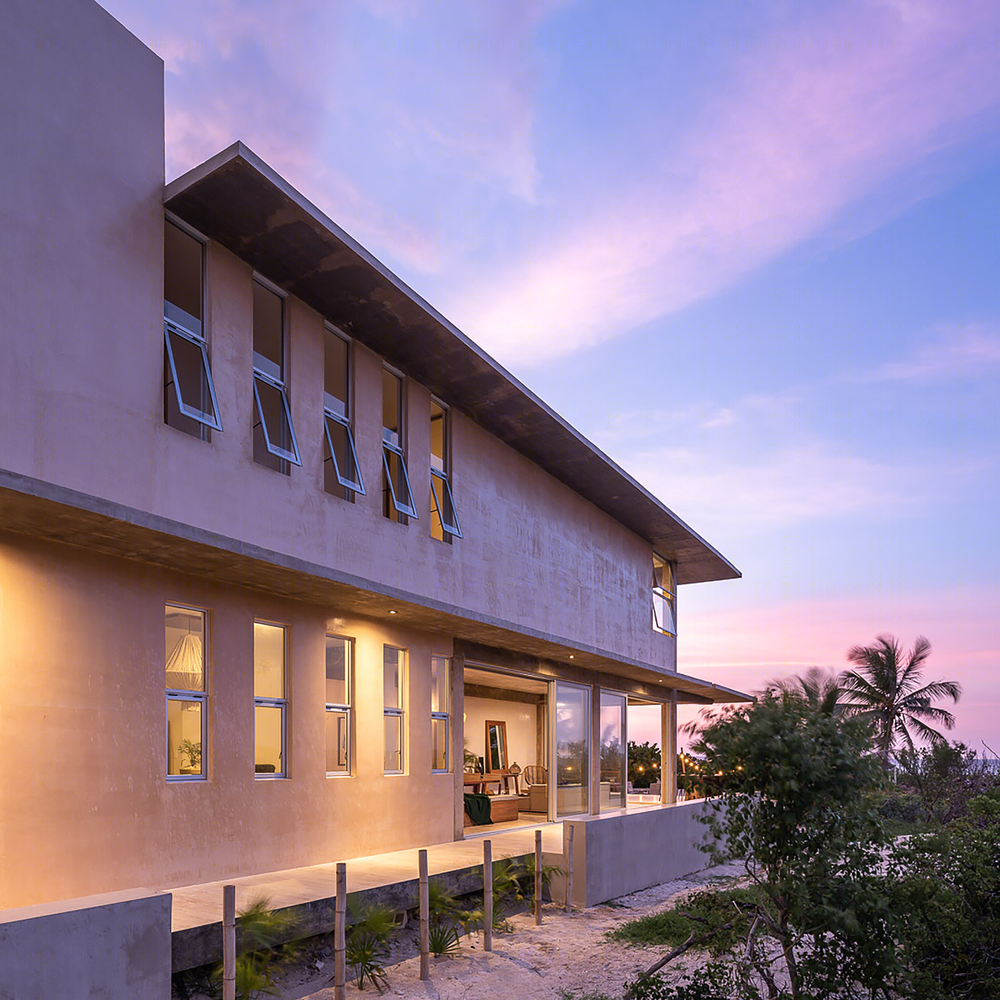 墨西哥海岸混凝土双床房住宅，自然材料打造舒适度假空间-11