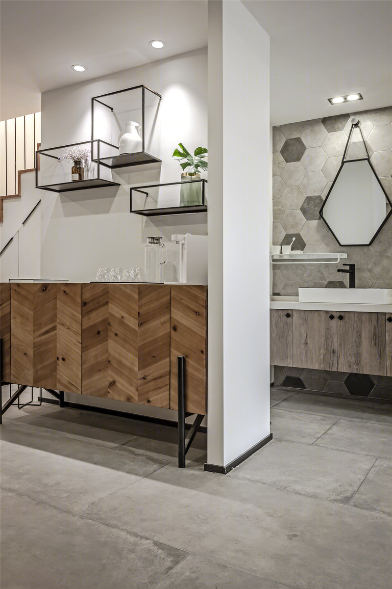 自由流淌的现代轻工业婚房设计-23