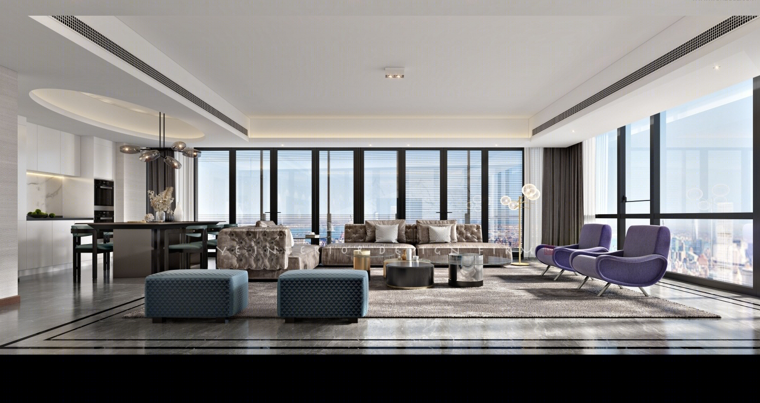 重庆高层现代奢居，人性化线条打造简约空间-4