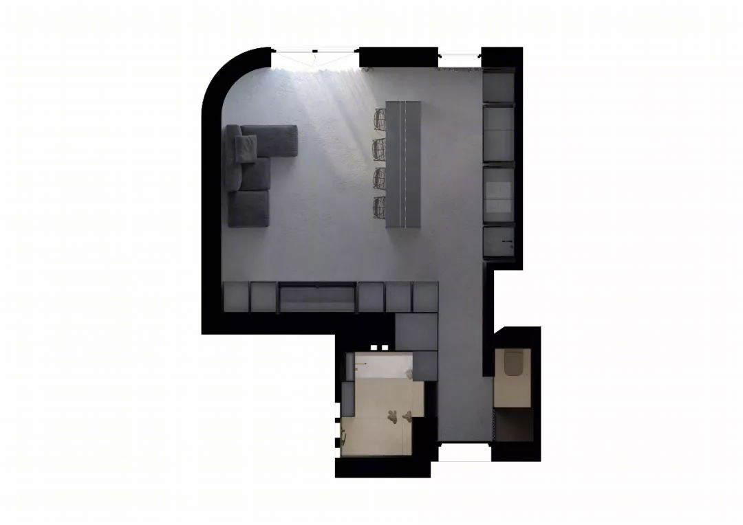 匈牙利 35㎡零间单身公寓,空间魔法师的创意之作-17