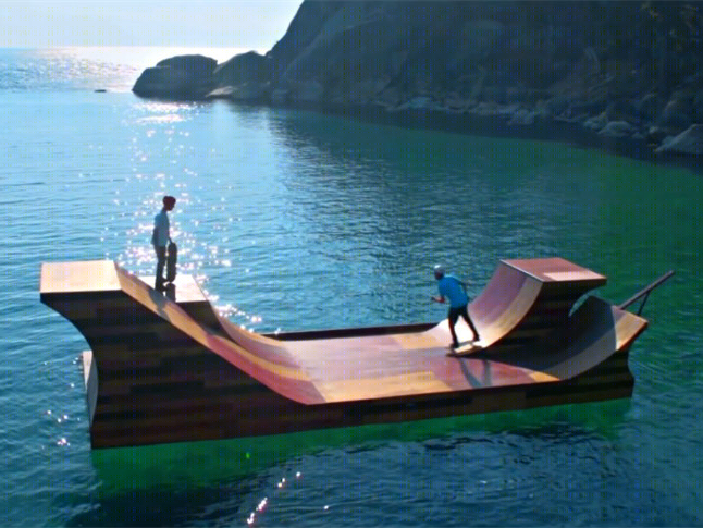 加州太浩湖梦幻漂浮滑板坡道景观丨Jeff King和Jerry Blohm-7