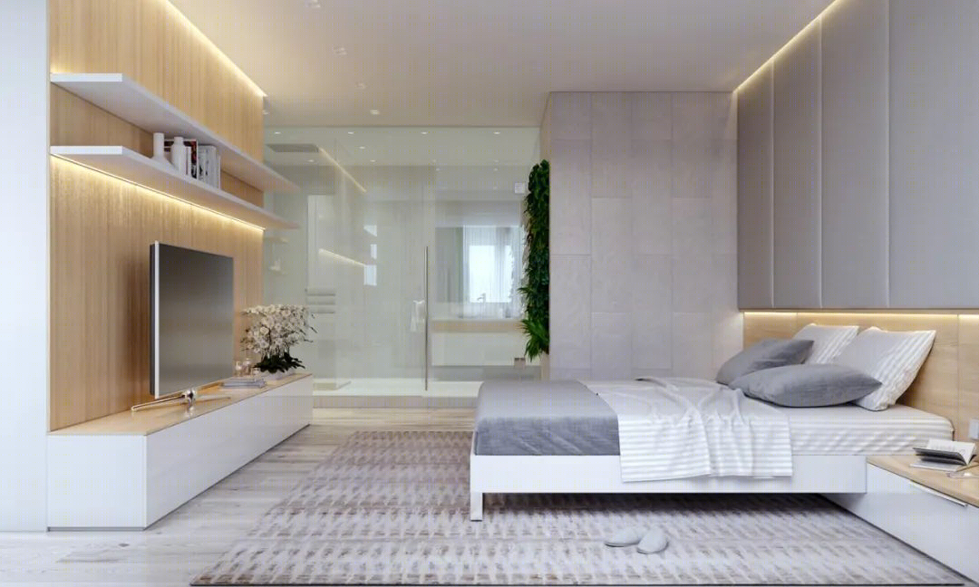 黑白灰与原木色的精致三居室丨Grani Studio-18