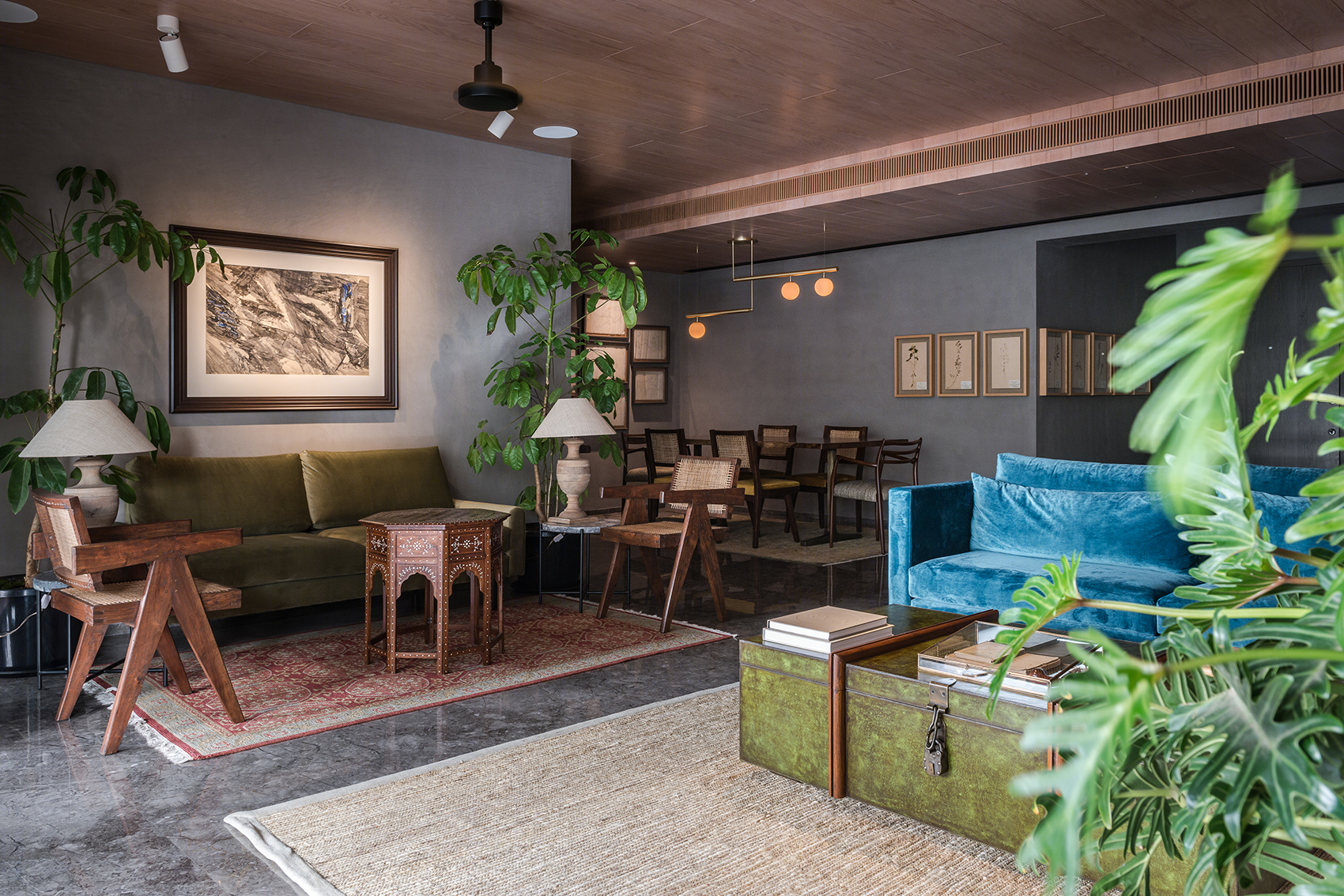 自然色调融合新旧元素的孟买公寓设计丨Ravi Vazirani Design Studio-9