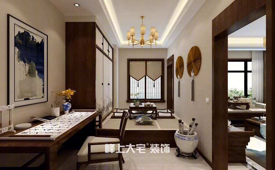 中式书房设计,古韵悠然,品质生活的艺术表达-12