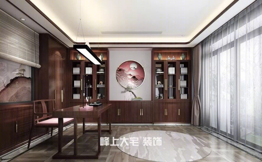 中式书房设计,古韵悠然,品质生活的艺术表达-13