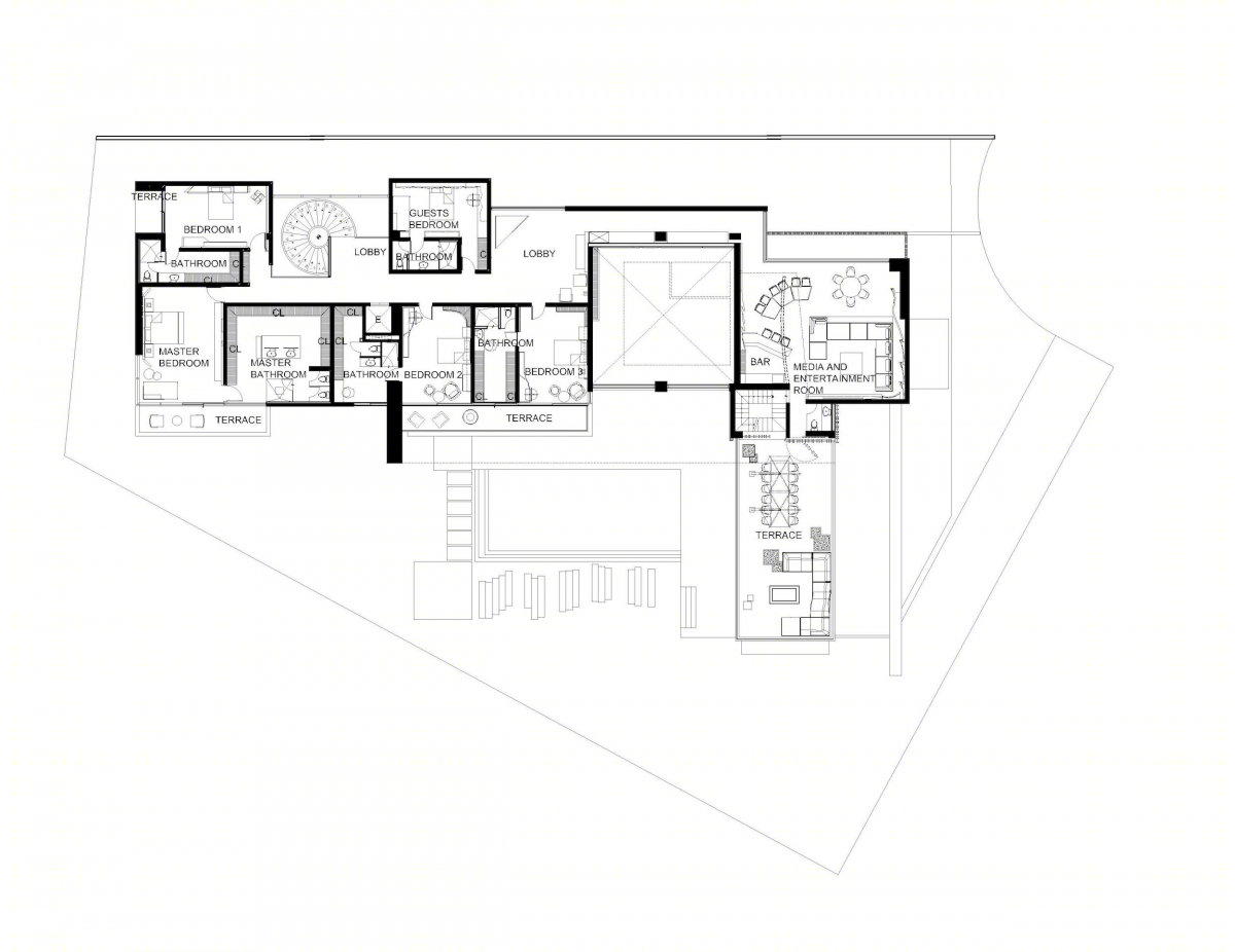 墨西哥 M+B Residence | 玻璃与线性设计的奢华独栋住宅-27