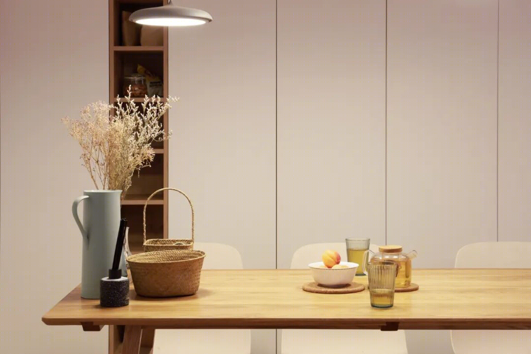 MUJI 风 135㎡二人居，黑白灰++ 温柔灯光，打造解压生活空间-5