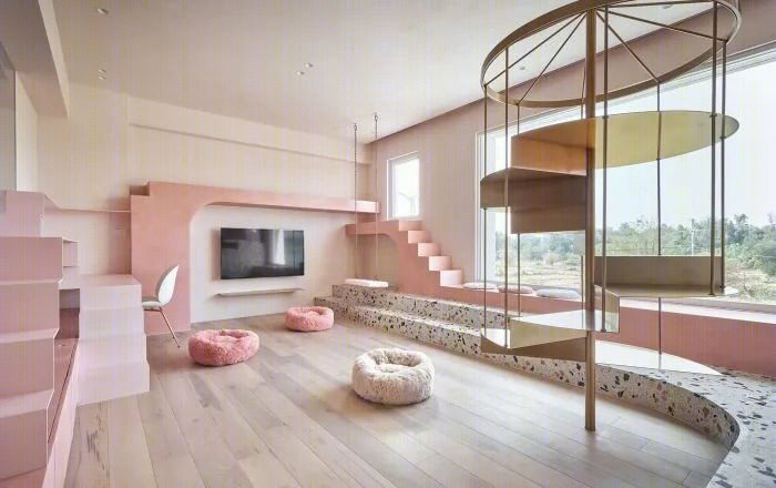 粉色浪漫猫屋丨中国苗栗县丨KC Design Studio-4