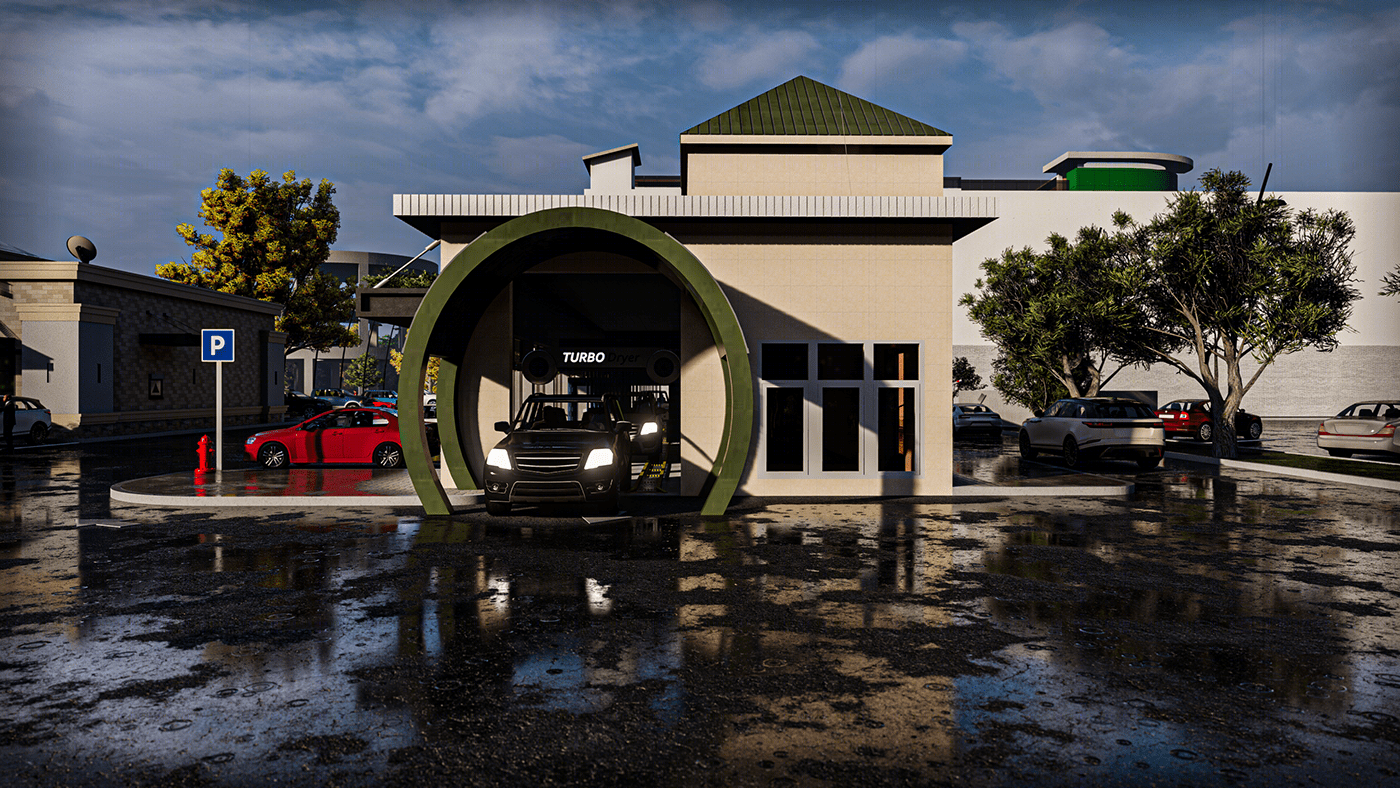 3D VISUALIZATION OF GAS STATION, BUILDING AND CAR WASH-4
