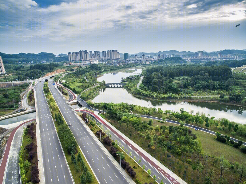 遵义市新浦新区长征大道道路景观-9