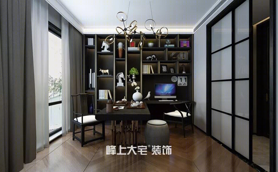 中式书房设计,古韵悠然,品质生活的艺术表达-21