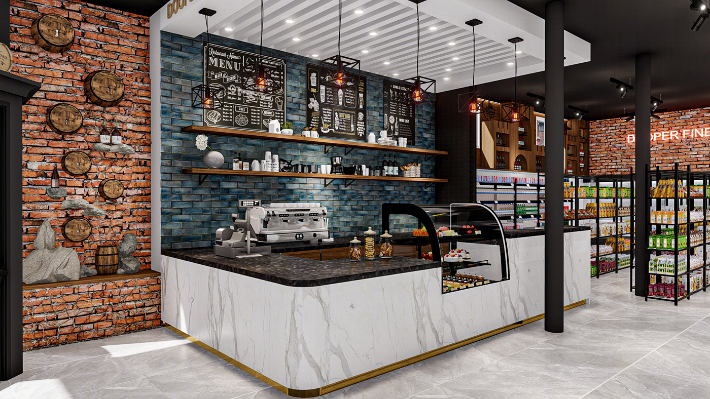 Anastasiya Gushchina丨咖啡店丨Coffee Shop Interior Design-0