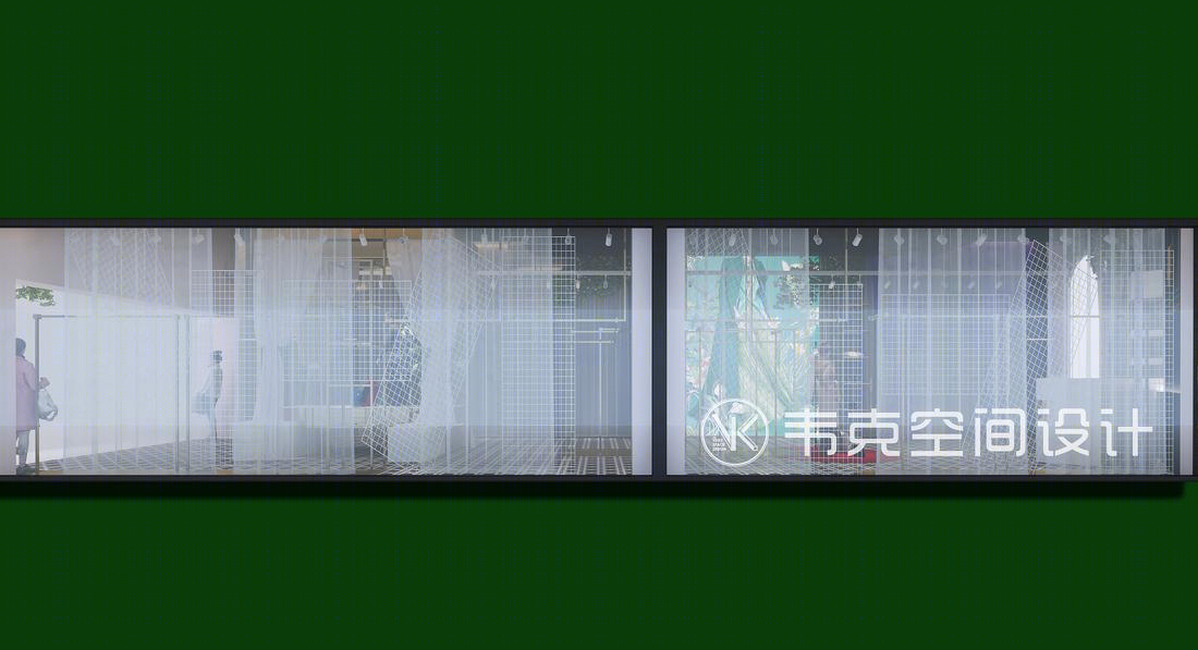 现代风服装店，蓝绿配色展现自然优雅-4