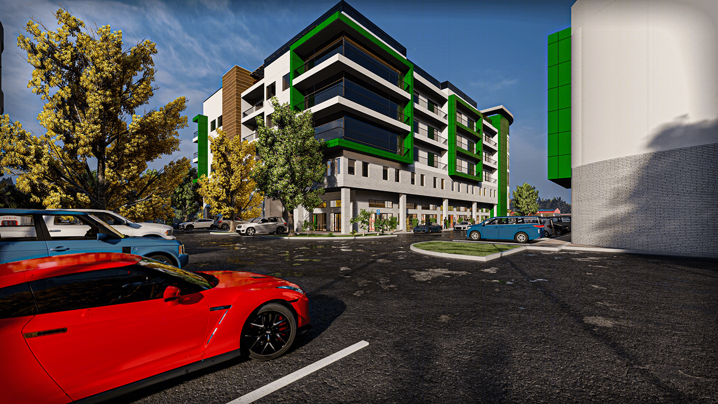 3D VISUALIZATION OF GAS STATION, BUILDING AND CAR WASH-5