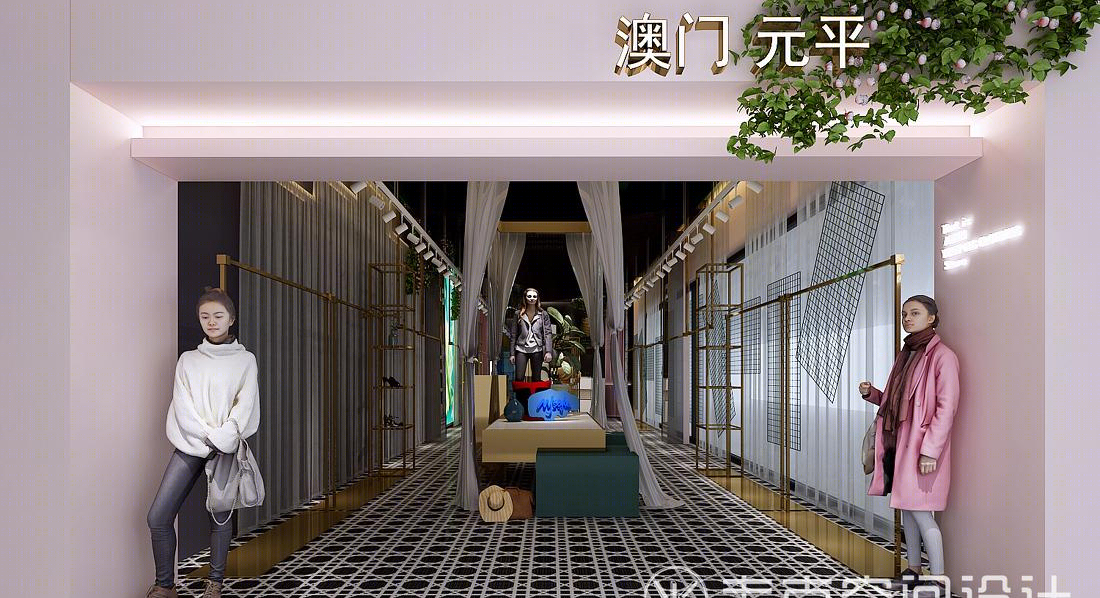 现代风服装店,蓝绿配色展现自然优雅-6