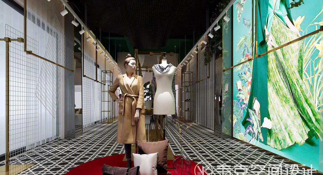 现代风服装店，蓝绿配色展现自然优雅-10