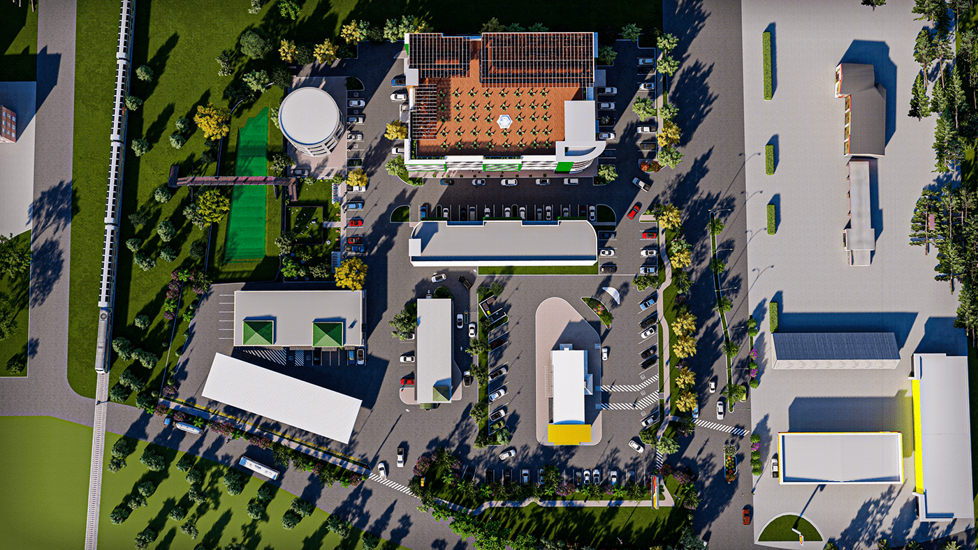 3D VISUALIZATION OF GAS STATION, BUILDING AND CAR WASH-7