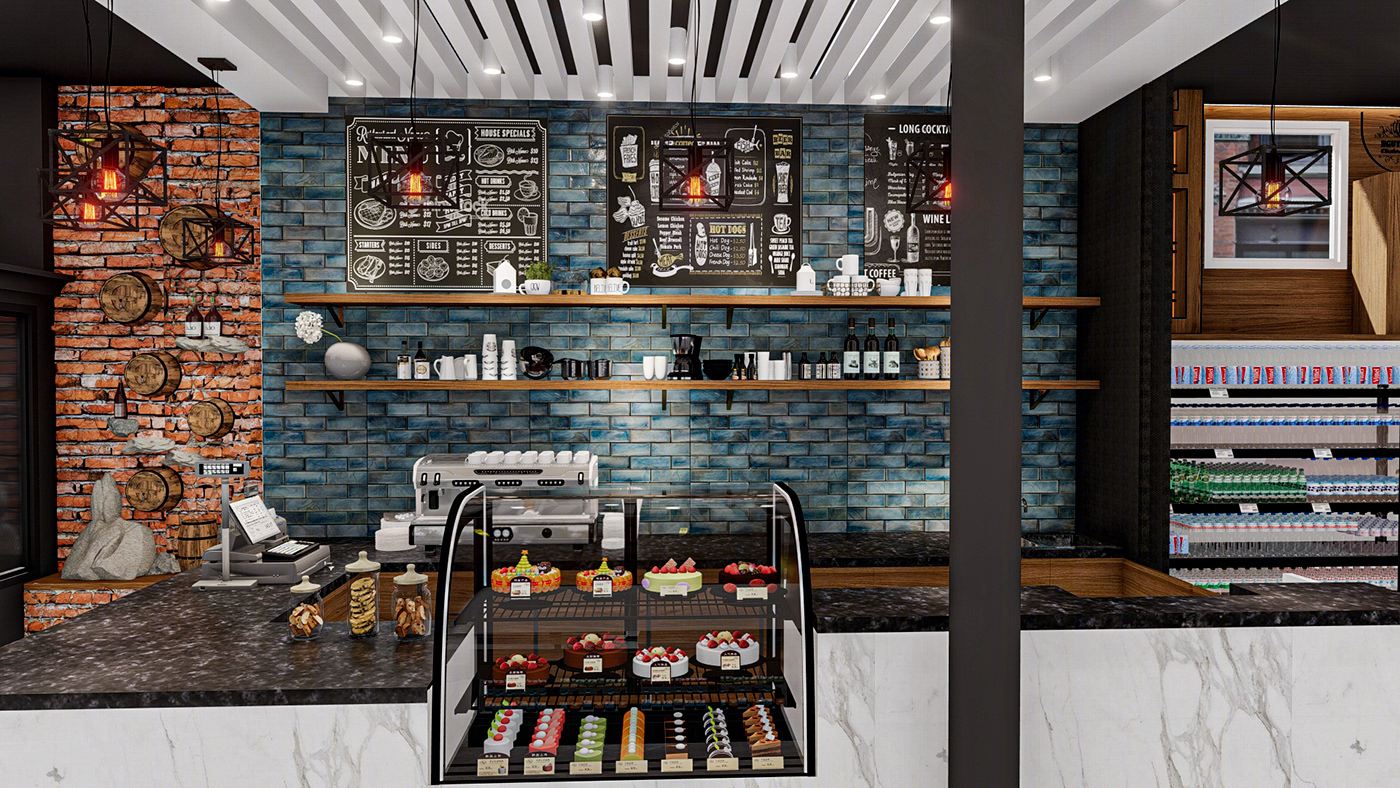 Anastasiya Gushchina丨咖啡店丨Coffee Shop Interior Design-3