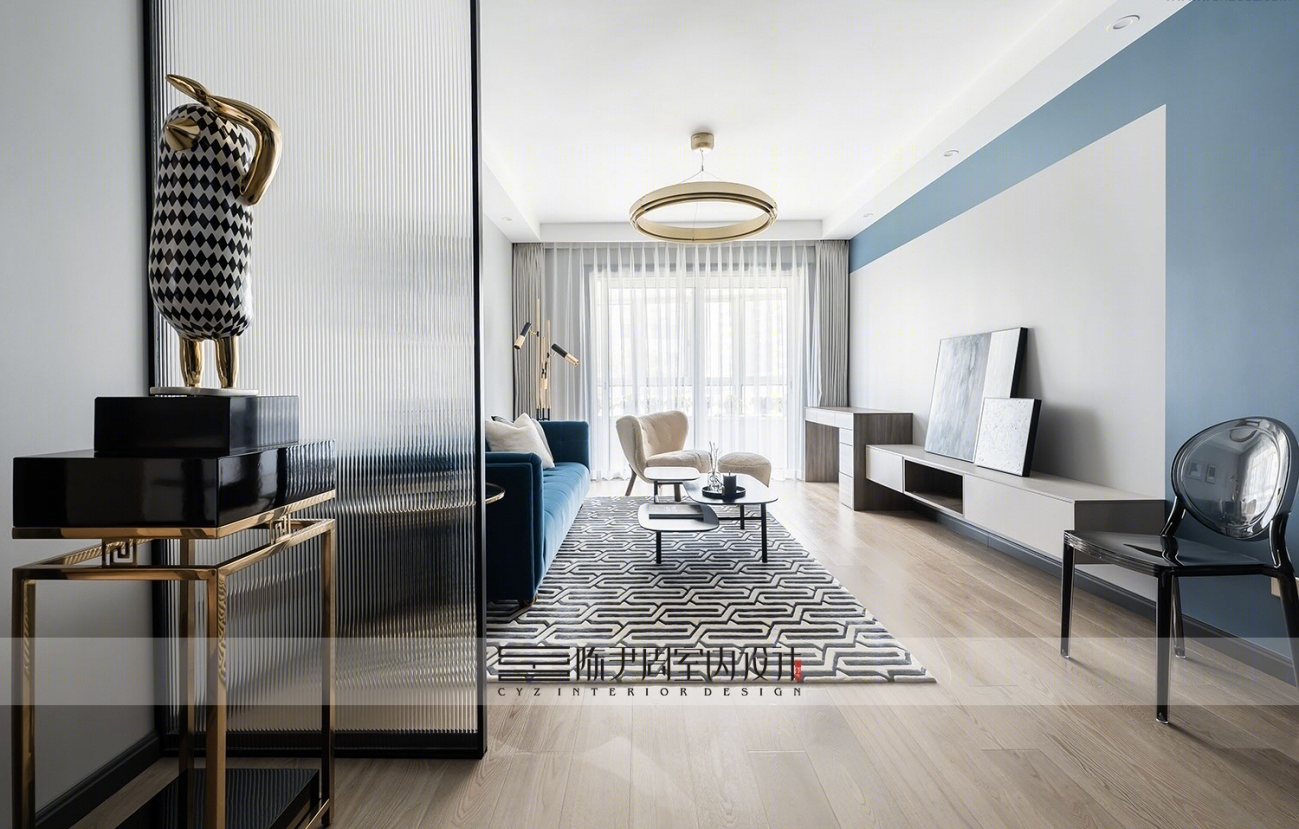 蓝色轻复古婚房设计丨中国上海丨上海陈尹周室内设计-22