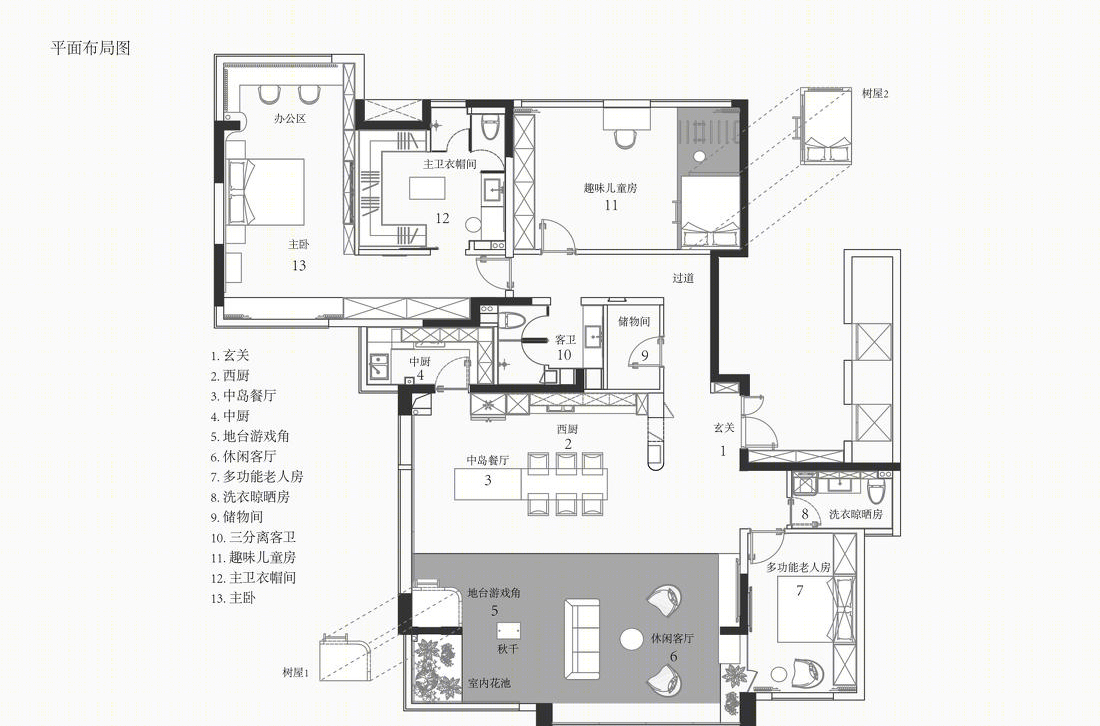 依山傍水游乐之家,中古风亲子宅的诗意改造-112