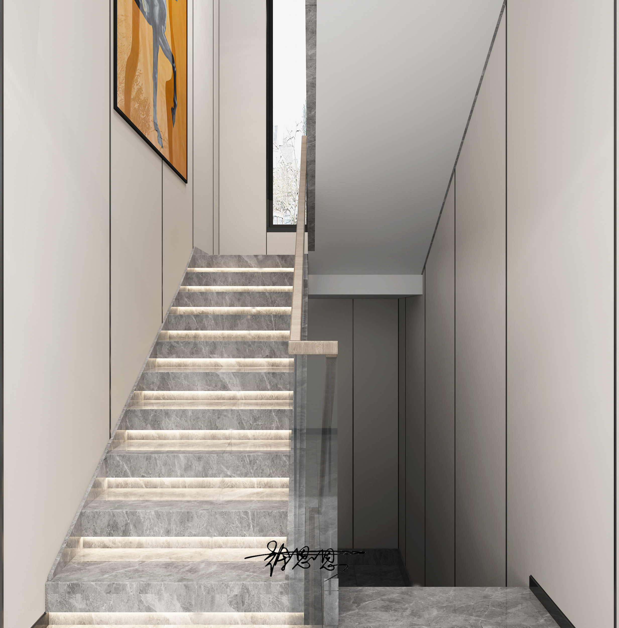 现代灰色木质住宅，无主灯设计展现纯粹气质-12