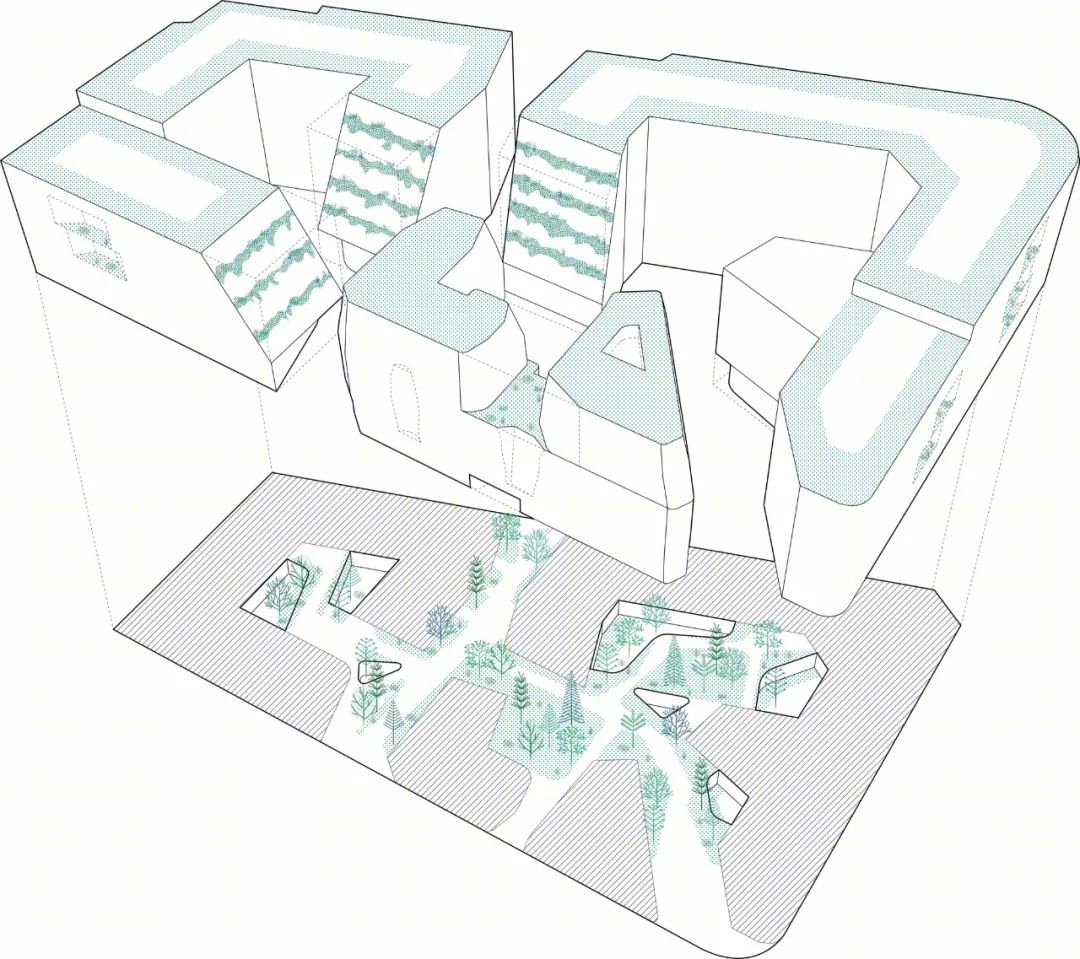 白色巨石中的绿色庇护所 · Origine 办公建筑丨法国丨Maud Caubet Architects-50