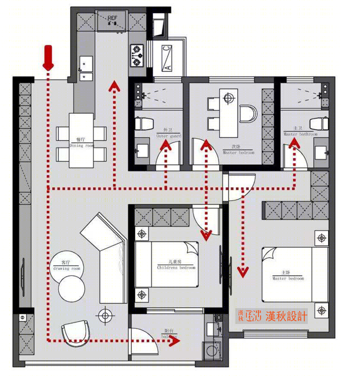 龙湖景粼天著110m²户型设计丨中国常州丨汉秋设计-27